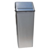 WITT Waste Watchers Standard Swing Top Trash Receptacle - 21 gallon, Stainless Steel